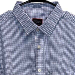 UNTUCKit XXL Mens Blue Gingham Check Long Sleeve Performance Stretch Shirt‎